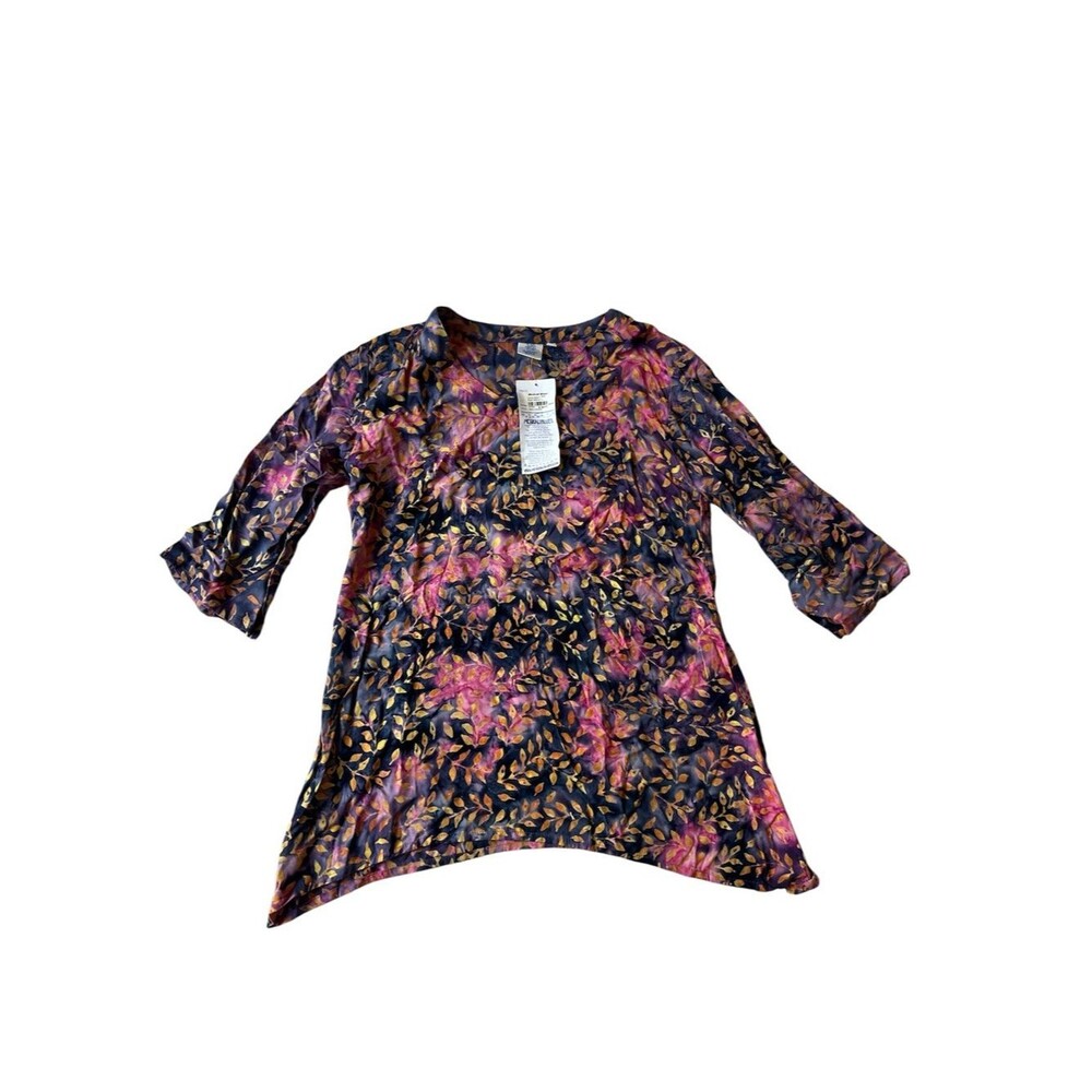 NWT Mexicaliblues Kimber Batik Tunic Rayon Blue Pink Womens Large